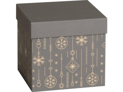 Dárková krabička CUBE 13,5x13,5x12,5cm, Zlaté Vánoce