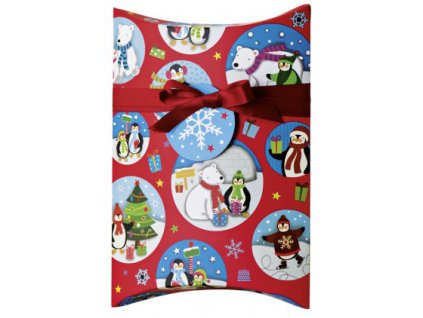 Dárková krabička se stuhou 23,5x17cm, Tučňáci