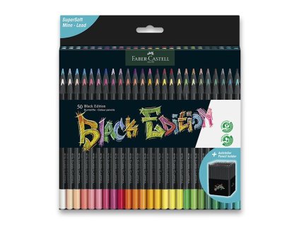 Pastelky F-C trojhranné, Black Edition, 50 ks