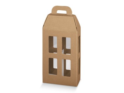 Dárková skládací krabice s uchem na víno 18x9x37cm, Lucerna