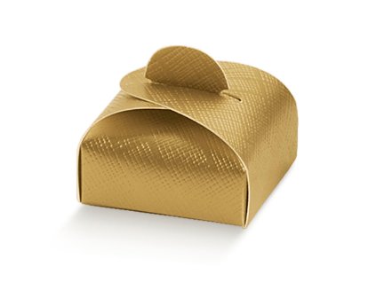 Dárková skládací MINI krabička 4,7x4,7x1,7cm, Zlaté rýhování
