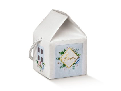 Dárková skládací MINI krabička 5,5x5,5x5cm, Chaloupka Láska