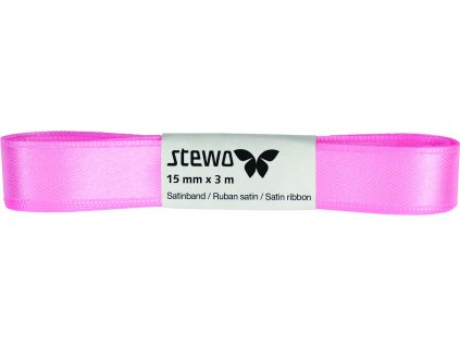 Dárková stuha 15mm x 3m, světle růžová