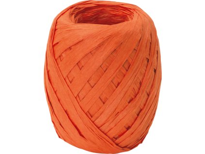 Dárková stuha papírová Raffia 0,7cmx30m, oranžová