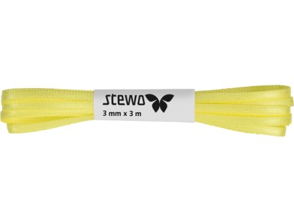 Dárková stuha saténová 0,3cmx3m, světlá žlutá