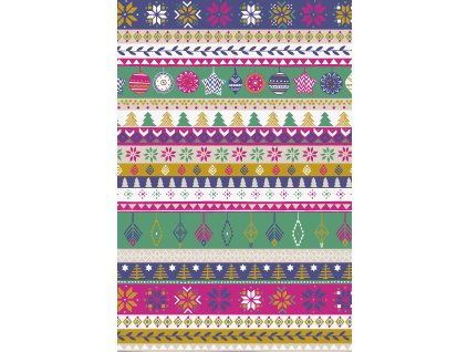 Dárkový papír role 70x200cm, Vánoční girlandy