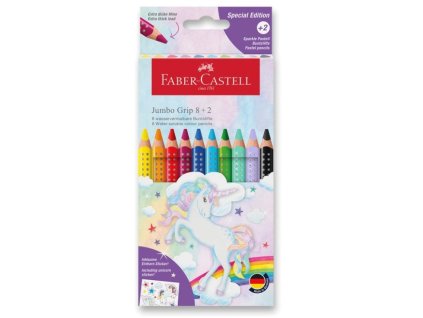Pastelky F-C trojhranné Jumbo Grip Unicorn 8+2 ks