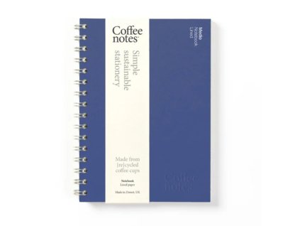 Kroužkový re-blok A5 by Coffeenotes, linkovaný, Cobalt blue