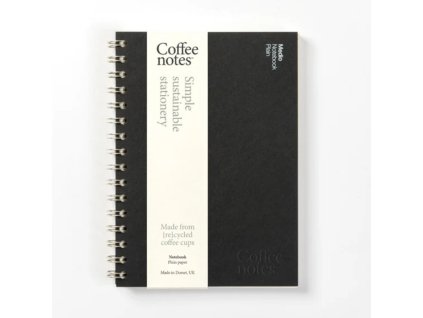 Kroužkový re-blok A5 by Coffeenotes, čisté listy, Black