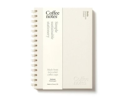 Kroužkový re-blok A5 by Coffeenotes, tečkovaný, Creme