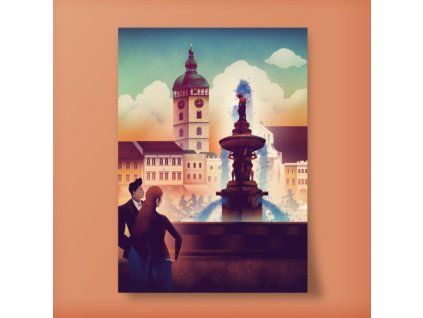 Plakát Budějovice - vintage 50x70 cm - Tomski&Polanski