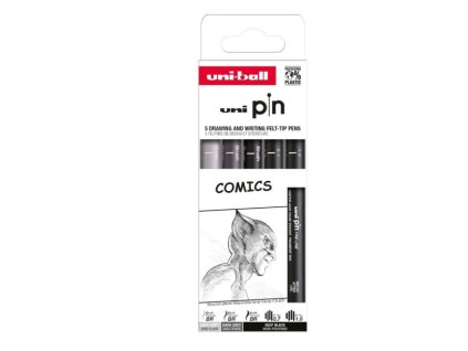 UNI PIN Comics sada 5 kusů linerů, mix barev