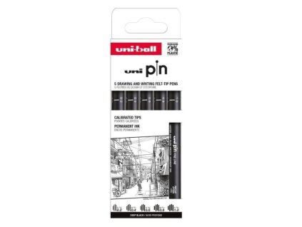 UNI PIN Classic Black sada 5 kusů linerů, černý