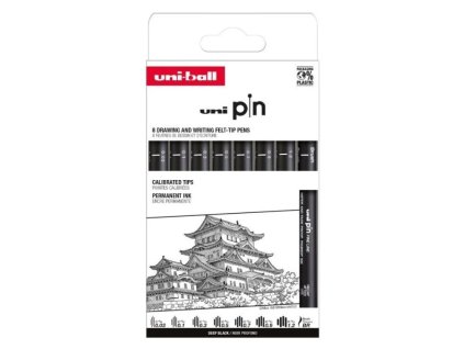 UNI PIN Classic Black sada č.1, 8 kusů linerů, černý