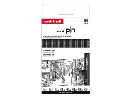 UNI PIN Classic Black sada č.2, 8 kusů linerů, černý