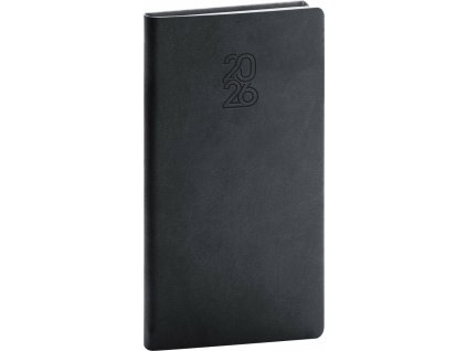 NOTIQUE Kapesní diář Aprint 2026, černý, 9 x 15,5 cm