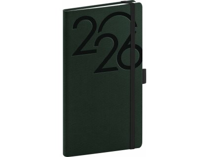 NOTIQUE Kapesní diář Ajax 2026, zelený, 9 x 15,5 cm