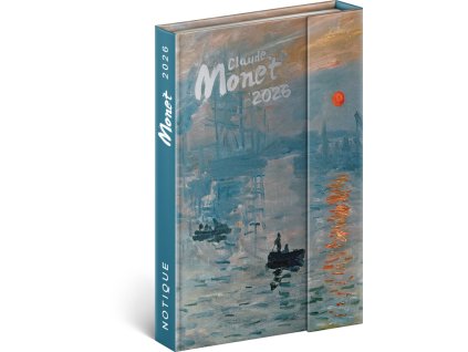 NOTIQUE Týdenní magnetický diář Claude Monet 2026, 11 x 16 cm