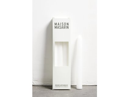 Ručně vyráběné francouzské svíčky 30 cm, bílá - Maison Masarin