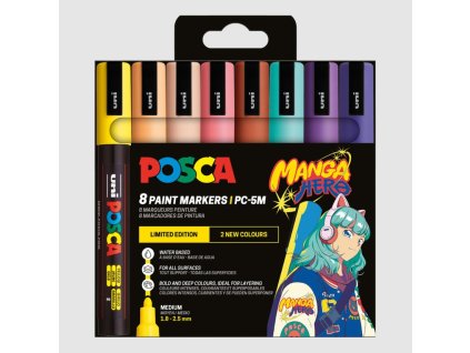 PC-5M sada popis. Posca Manga Hero, 8ks