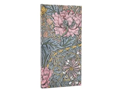 2026 Paperblanks diář  12 / Morris Pink Honeysuckle / Slim / Horizontal