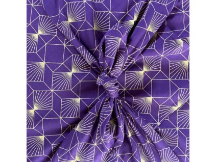 Šátek na balení dárků Furoshiki, jednostranný, L - 75x75 cm, vzor Pum Diamonds - FabRap