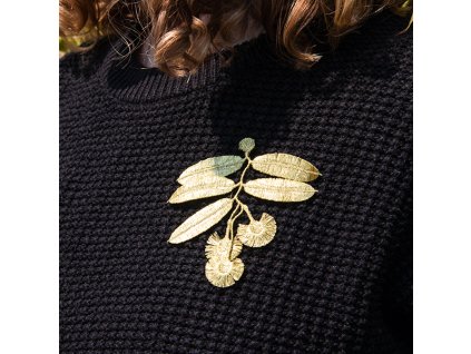 Vyšívaná brož Botanopia - Eukalyptus