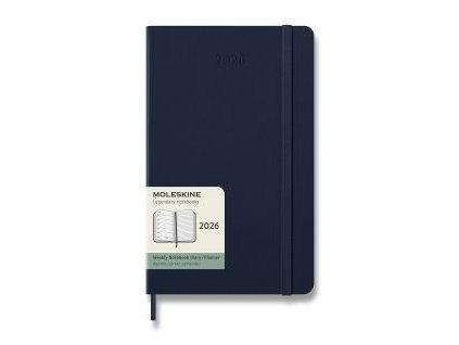 Diář MOLESKINE 2026 týdenní měkký modrý L