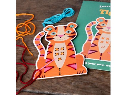 Dřevěná šicí sada pro děti tygr Rex London