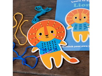 Dřevěná šicí sada pro děti lev Rex London