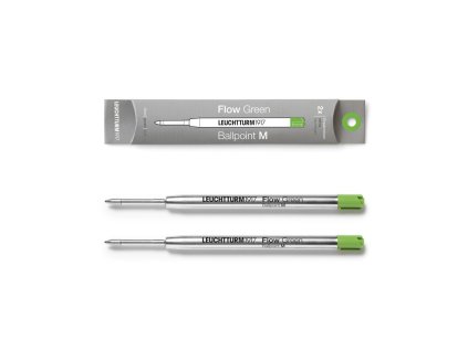 LEUCHTTURM Refill M for Drehgriffel Nr.1, Green, pack of 2- ballpoint