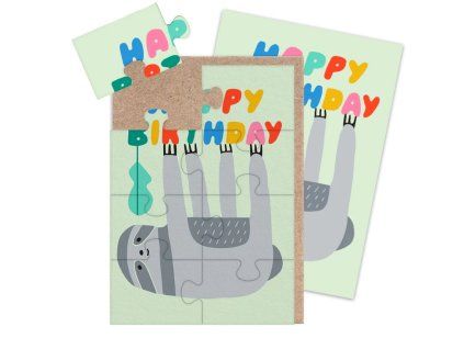 Přání puzzle  Ohh Deer Birthday Sloth