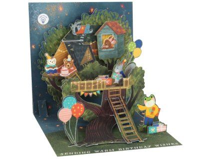 Pop-up 3D svítící přání Treehouse