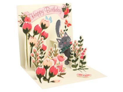 Přání Mini pop-up 3D Botanical Cat