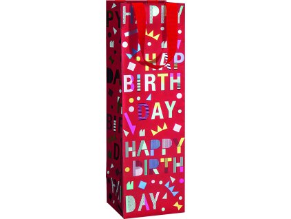 Dárková taška 11x10,5x36cm, Happy birthday