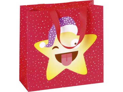 Dárková taška 18x8x18cm A6+, Hvězda s čepičkou