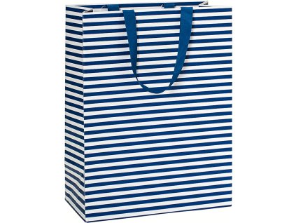 Dárková taška 25x13x33cm A4+, Námořnická, modrá