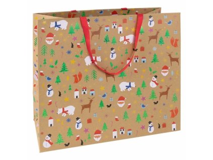 Dárková taška 50 x 25 x 45cm, sněhuláci