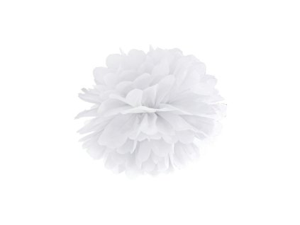 PAPÍROVÁ DEKORACE- Pom pom bílý - 35 cm