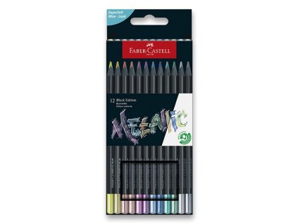 Pastelky Black Edition Metallic (12ks) - FaberCastell