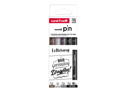 SADA POPISOVAČŮ UNI PIN LETTERING 5 KS