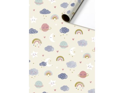 Dárkový papír role 70x200cm, Obloha s obláčky