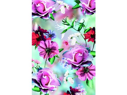 Dárkový papír role 70x200cm, Růžové květiny
