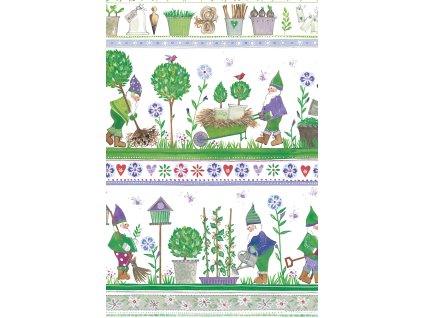 Dárkový papír role 70x200cm, Zahrada s trpaslíkem