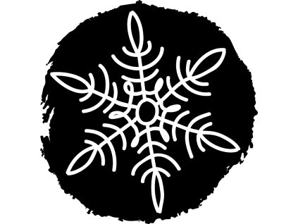 Kulaté dřevěné razítko 3,2cm, Vločka