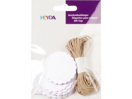 Papírové visačky 30 ks, kulaté, bílé