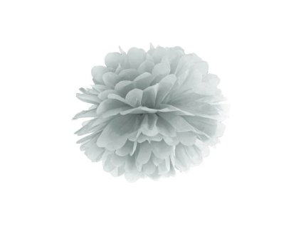 Papírový pompom stříbrný 35cm - PARTY DECO