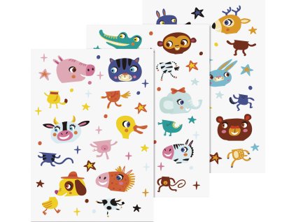 Přilnavé dekorace na okna a dveře, Puzzle Zvířátka