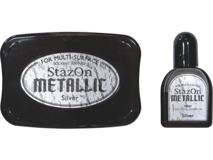 Razítkovací polštářek 10x7cm, stříbrná