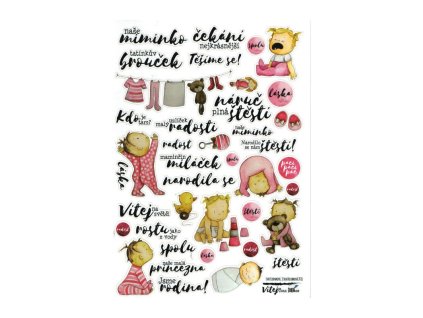 Samolepky A5 "Holčička č.2" - HuráPapír.cz